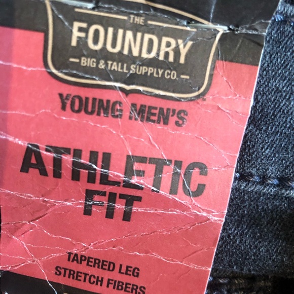 Foundry Tapered Leg Black Wash Moto Jeans 46x30 - Picture 4 of 6